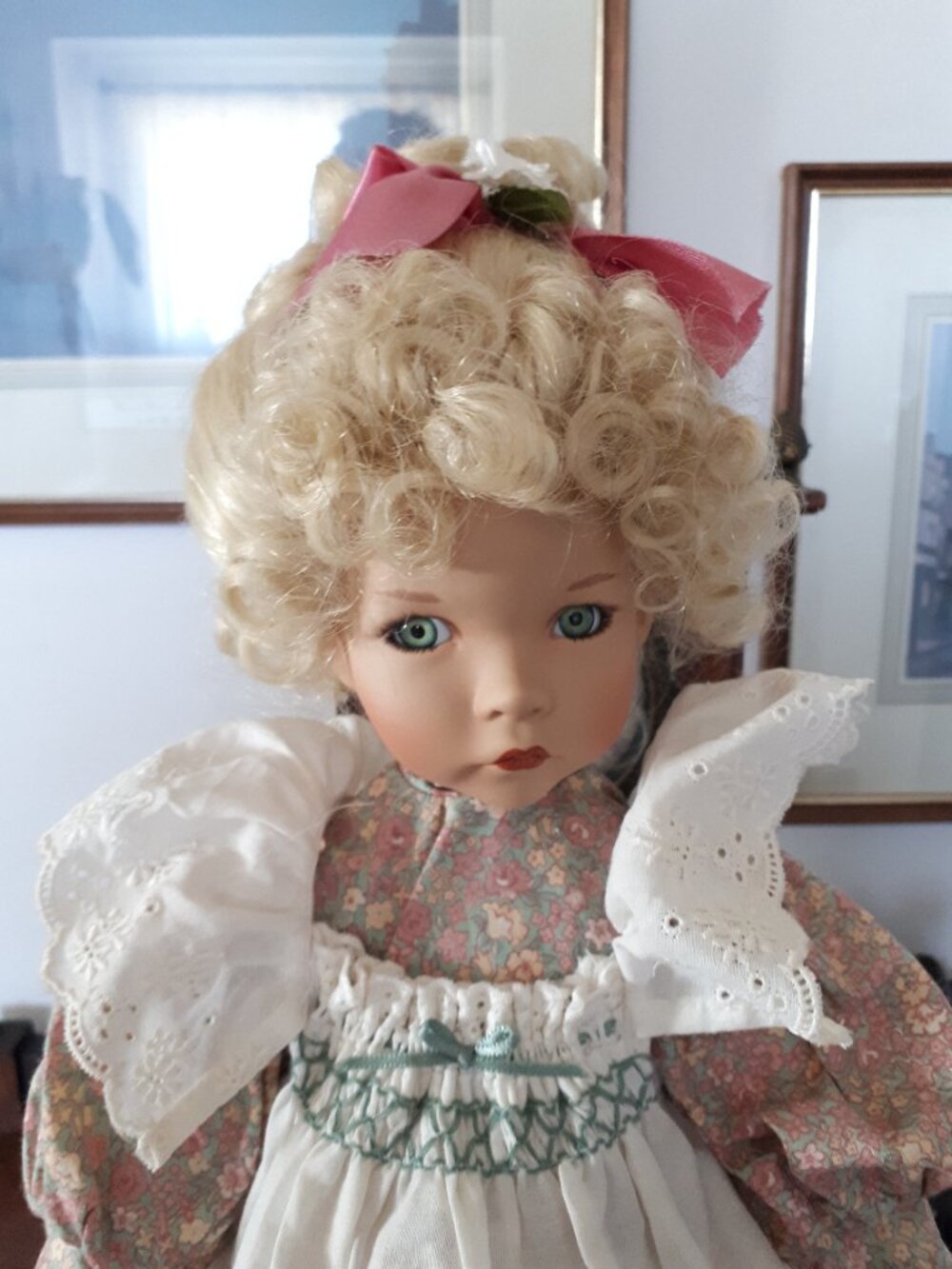 Gorgeous Porcelain Doll with Stand - Picture 6 of 11
